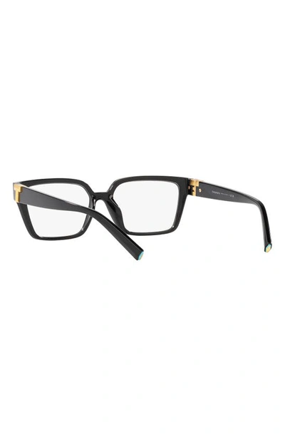 Shop Tiffany & Co 55mm Rectangular Optical Glasses In Black