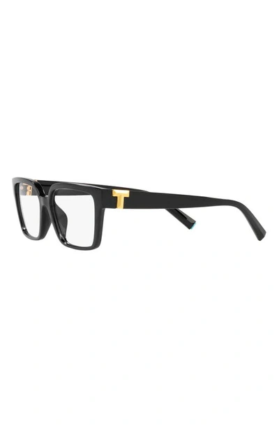 Shop Tiffany & Co 55mm Rectangular Optical Glasses In Black