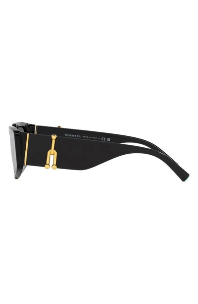 Shop Tiffany & Co 54mm Rectangular Sunglasses In Black