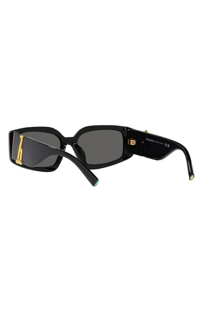 Shop Tiffany & Co 54mm Rectangular Sunglasses In Black