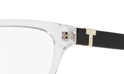 Shop Tiffany & Co 52mm Rectangular Optical Glasses In Crystal