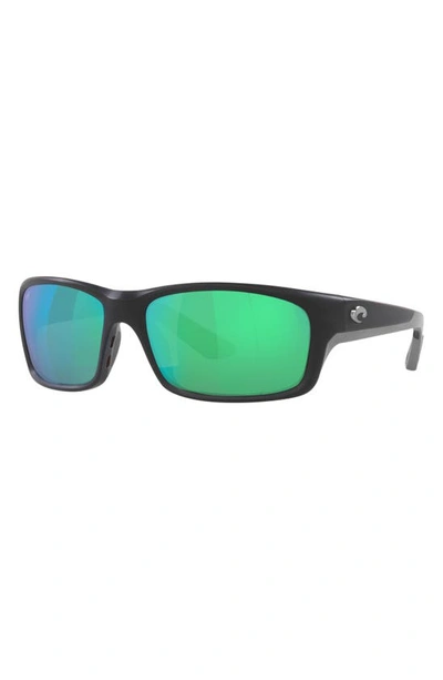 Costa Del Mar Jose Pro 62mm Polarized Rectangular Sunglasses In Matte Black
