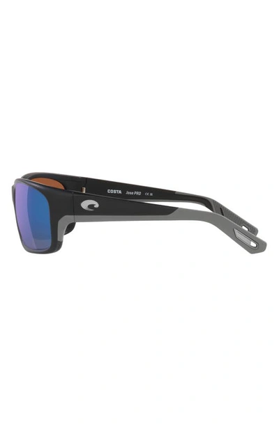 Costa Del Mar Jose Pro 62mm Polarized Rectangular Sunglasses In Matte Black