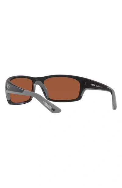 Costa Del Mar Jose Pro 62mm Polarized Rectangular Sunglasses In Matte Black