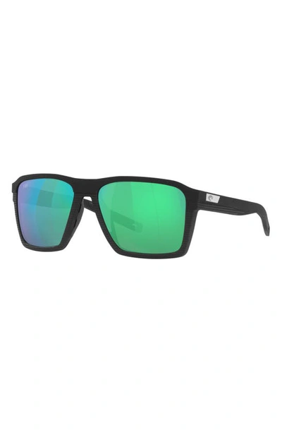 Costa Del Mar Antille 58mm Polarized Square Sunglasses In Black