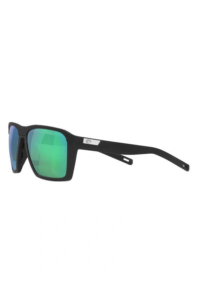 Costa Del Mar Antille 58mm Polarized Square Sunglasses In Black