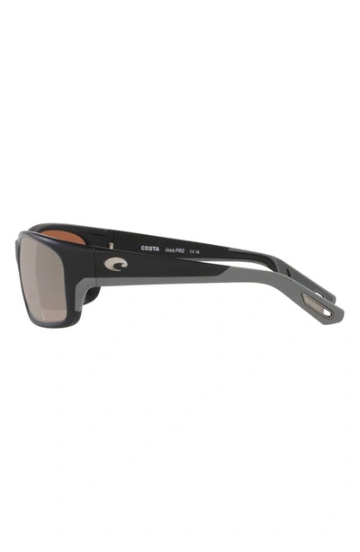 Costa Del Mar Jose Pro 62mm Polarized Rectangular Sunglasses In Matte Black