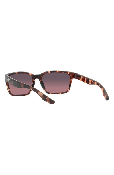 Shop Costa Del Mar Palmas 57mm Gradient Rectangular Sunglasses In Coral