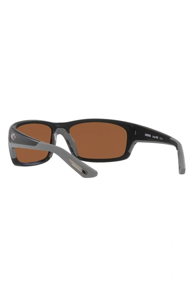 Costa Del Mar Jose Pro 62mm Polarized Rectangular Sunglasses In Matte Black