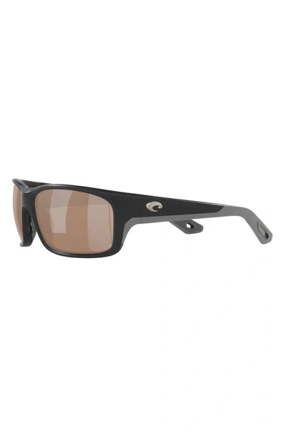 Costa Del Mar Jose Pro 62mm Polarized Rectangular Sunglasses In Matte Black