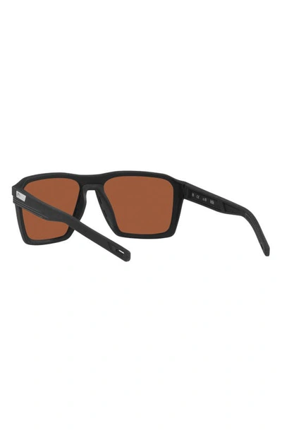 Costa Del Mar Antille 58mm Polarized Square Sunglasses In Black