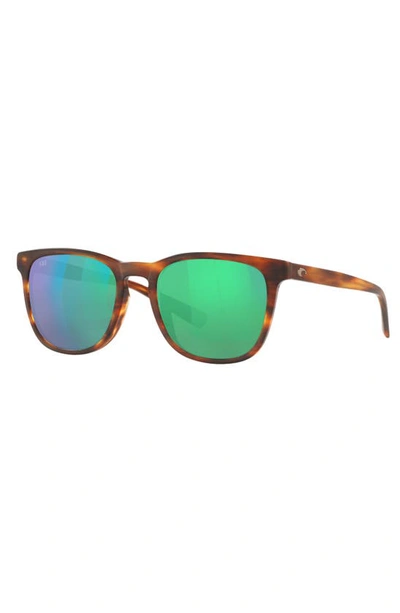Costa Del Mar Sullivan 53mm Mirrored Polarized Square Sunglasses In Retro Tortoise