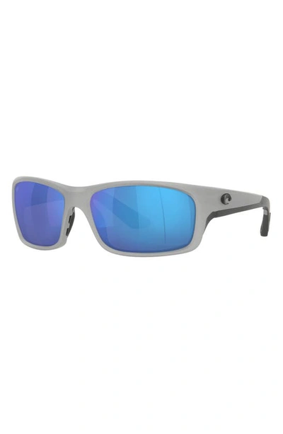 Shop Costa Del Mar Jose Pro 62mm Polarized Rectangular Sunglasses In Blue