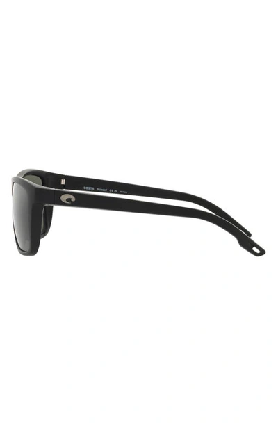 Shop Costa Del Mar Mainsail 55mm Polarized Rectangular Sunglasses In Matte Black