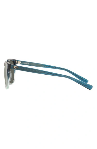 Costa Del Mar Sullivan 53mm Mirrored Polarized Square Sunglasses In Teal