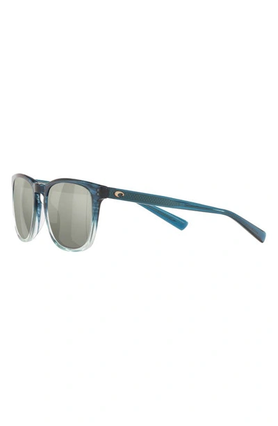 Costa Del Mar Sullivan 53mm Mirrored Polarized Square Sunglasses In Teal