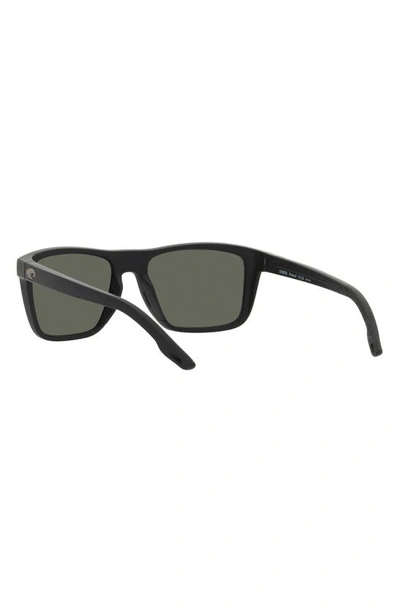 Shop Costa Del Mar Mainsail 55mm Polarized Rectangular Sunglasses In Matte Black