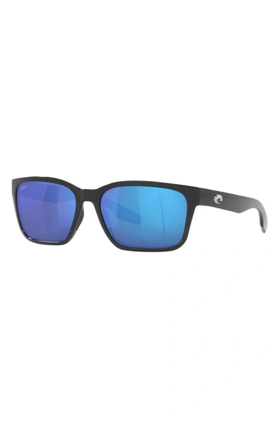 Shop Costa Del Mar Palmas 57mm Rectangular Sunglasses In Black