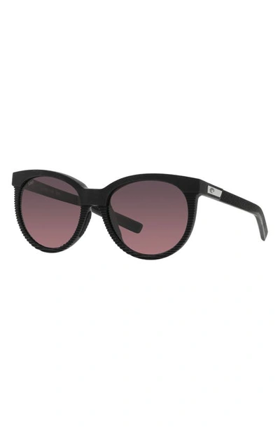 Costa Del Mar Victoria 56mm Gradient Round Sunglasses In Net Gray