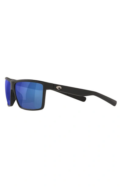 Costa Del Mar Rinconcito 60mm Polarized Rectangular Sunglasses In Black