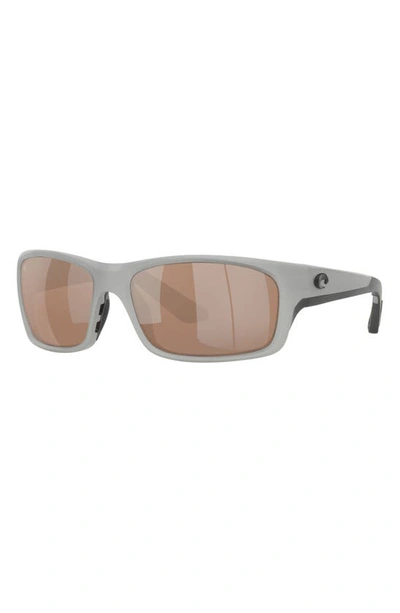 Shop Costa Del Mar Jose Pro 62mm Polarized Oversize Rectangular Sunglasses In Copper