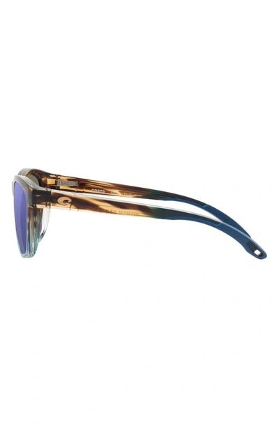 Costa Del Mar Aleta 54mm Mirrored Polarized Round Sunglasses In Blue Mirror