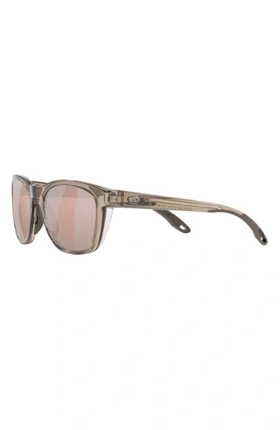 Shop Costa Del Mar Aleta 54mm Mirrored Polarized Round Sunglasses In Silver Mirror