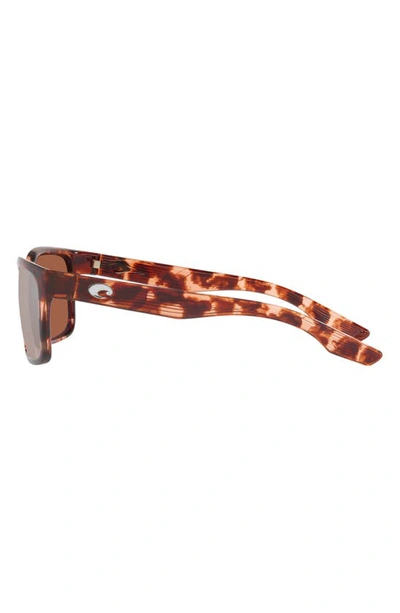 Shop Costa Del Mar Palmas 57mm Polarized Rectangular Sunglasses In Copper