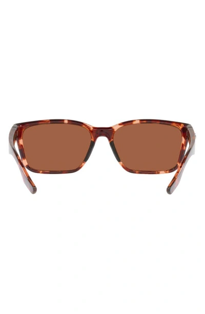 Shop Costa Del Mar Palmas 57mm Polarized Rectangular Sunglasses In Copper