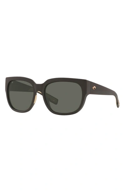 Costa Del Mar Waterwoman 58mm Square Sunglasses In Matte Black