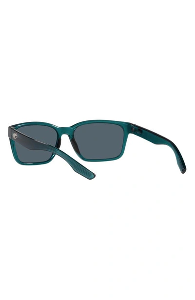 Shop Costa Del Mar Palmas 57mm Polarized Rectangular Sunglasses In Teal