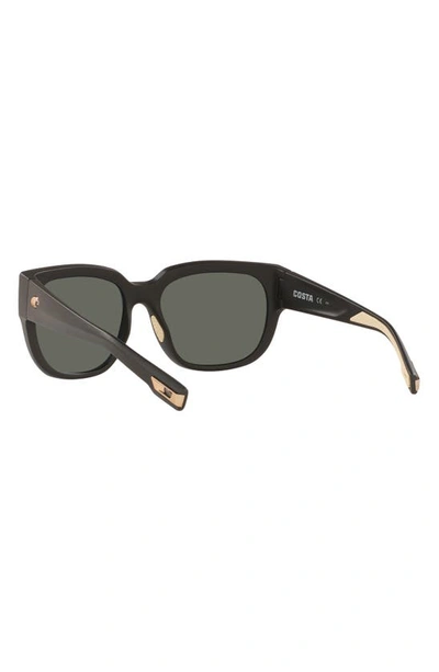 Costa Del Mar Waterwoman 58mm Square Sunglasses In Matte Black