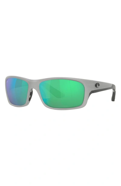 Costa Del Mar Jose Pro 62mm Polarized Rectangular Sunglasses In Green
