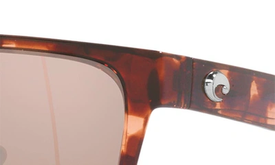 Shop Costa Del Mar Palmas 57mm Polarized Rectangular Sunglasses In Copper