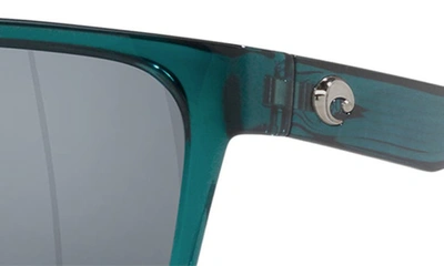 Shop Costa Del Mar Palmas 57mm Polarized Rectangular Sunglasses In Teal