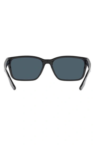 Shop Costa Del Mar Palmas 57mm Polarized Rectangular Sunglasses In Black