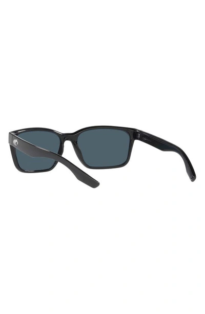 Shop Costa Del Mar Palmas 57mm Polarized Rectangular Sunglasses In Black