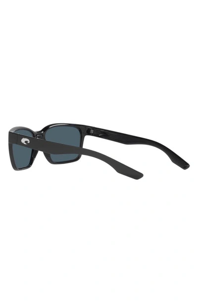 Shop Costa Del Mar Palmas 57mm Polarized Rectangular Sunglasses In Black