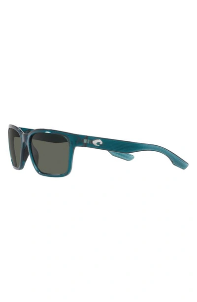Costa Del Mar Palmas 57mm Polarized Rectangular Sunglasses In Teal