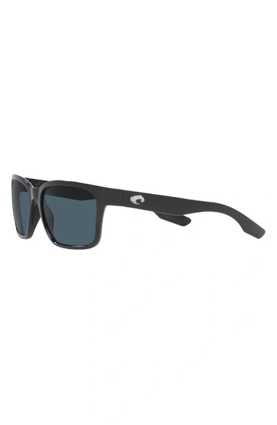 Shop Costa Del Mar Palmas 57mm Polarized Rectangular Sunglasses In Black