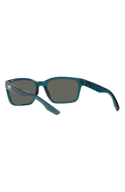 Costa Del Mar Palmas 57mm Polarized Rectangular Sunglasses In Teal