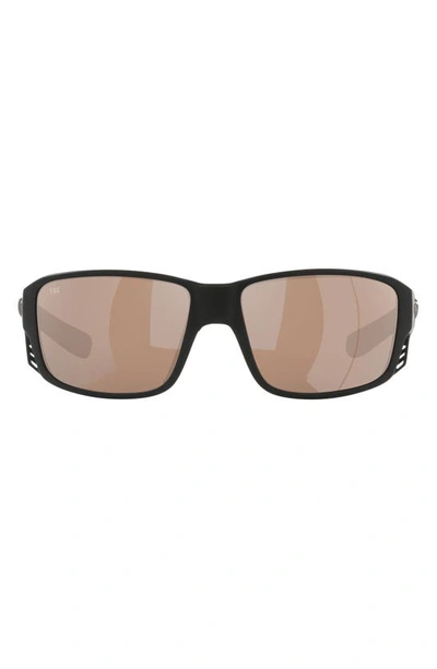 Shop Costa Del Mar Pargo 60mm Mirrored Polarized Square Sunglasses In Copper Flash