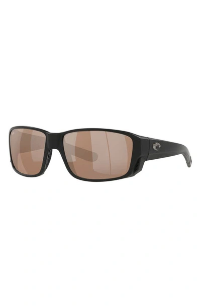 Costa Del Mar Pargo 60mm Mirrored Polarized Square Sunglasses In Copper Flash