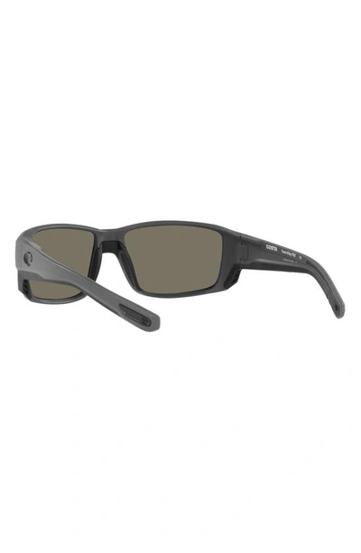 Costa Del Mar Pargo 60mm Mirrored Polarized Square Sunglasses In Matte Gray