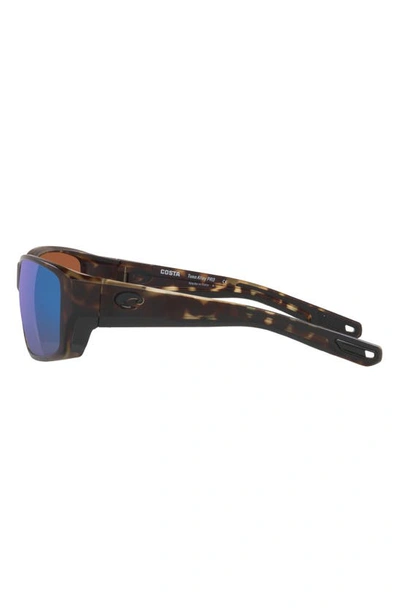 Costa Del Mar Pargo 60mm Mirrored Polarized Square Sunglasses In Matte Green