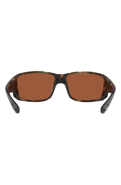 Shop Costa Del Mar Pargo 60mm Mirrored Polarized Square Sunglasses In Matte Green