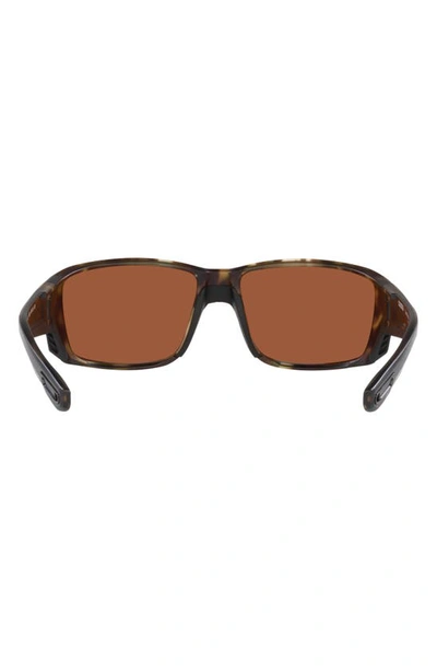 Costa Del Mar Pargo 60mm Mirrored Polarized Square Sunglasses In Matte Green