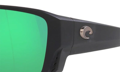 Shop Costa Del Mar Pargo 60mm Mirrored Polarized Square Sunglasses In Black Green