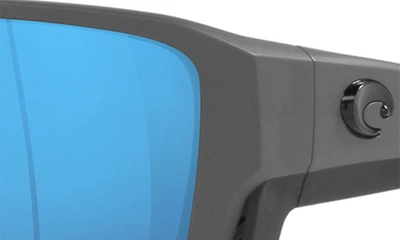 Costa Del Mar Pargo 60mm Mirrored Polarized Square Sunglasses In Matte Gray