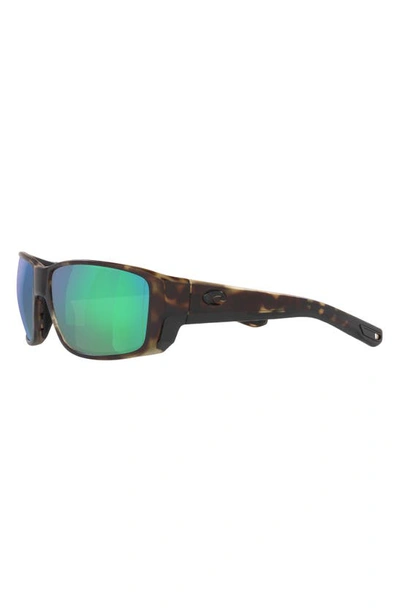 Shop Costa Del Mar Pargo 60mm Mirrored Polarized Square Sunglasses In Matte Green